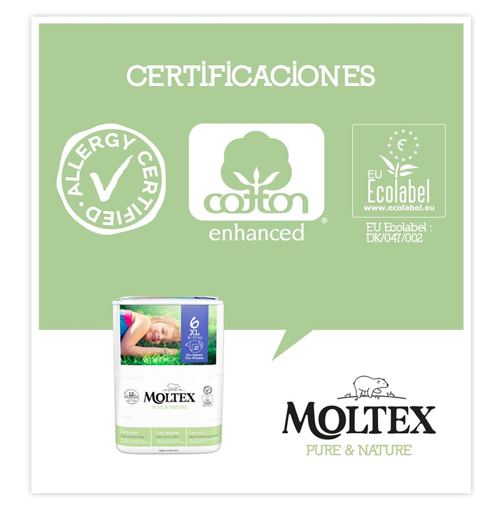 Moltex Pure & Nature Öko-Windeln Grösse 4 (9-15 kg) - 200 Windeln Talla 4 (Paquete de 200), Talla 4