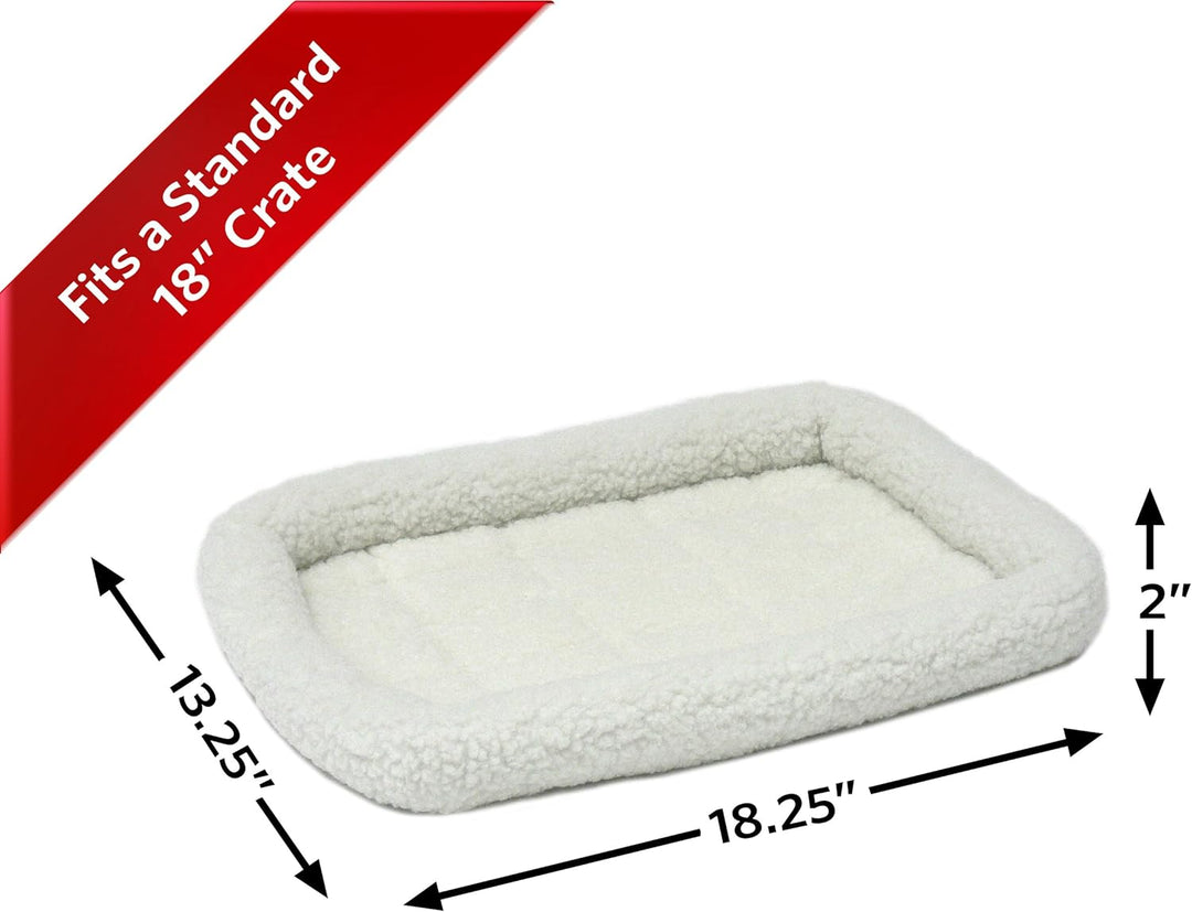 MidWest Homes for Pets QuietTime XXS Hundebett, weisses Fleece-Randpolster, ultraweich und maschinen