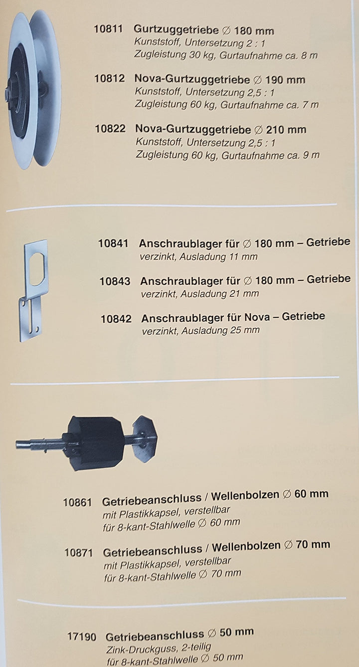 Bayram® 1 Stck Gurtzuggetriebe, Untersetzungsgetriebe Rolladengetriebe, Wellenbolzen, Getriebe Gurt