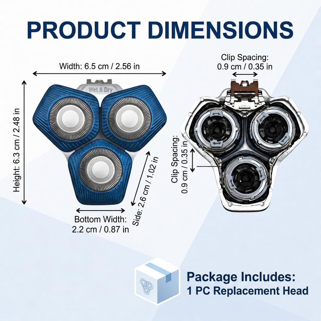Ersatzscherkopf SH71/SH91 kompatibel mit Philips Rasierer Serie 5000 &amp; 7000