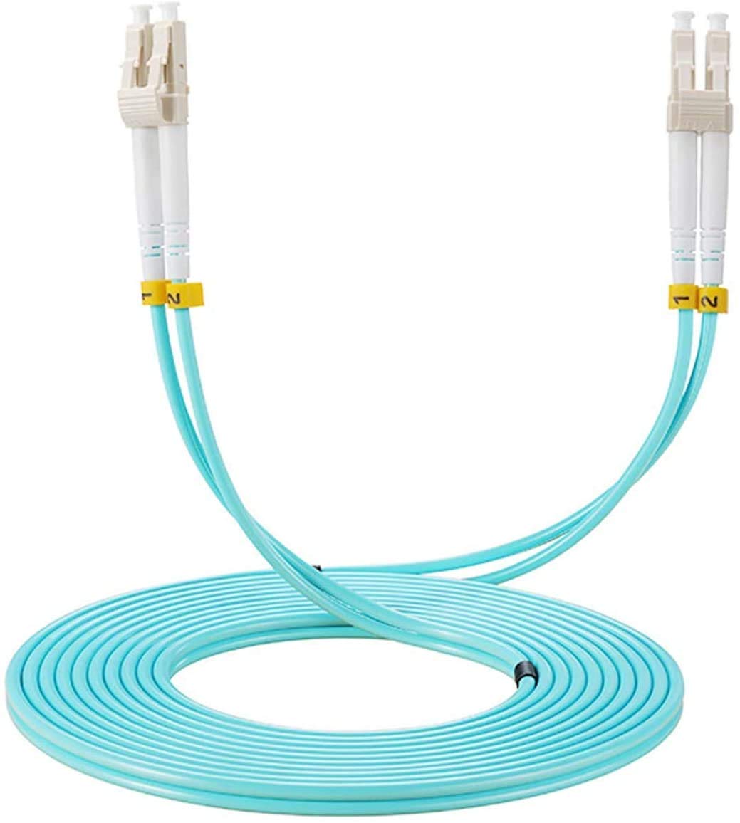 Elfcam® - 20m Glasfaserkabel LC/UPC auf LC/UPC 50/125um OM3 Multimode Duplex LSZH, Blau.20M 20M 1, 2