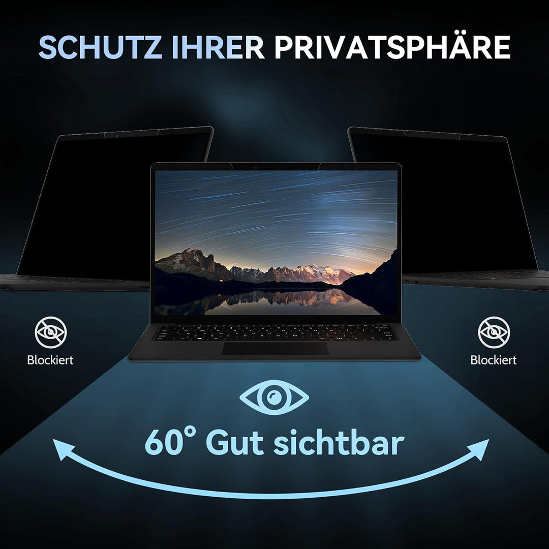 Magnetischer sichtschutz für 15,6 Zoll Laptop 16:9, Abnehmbarer Sichtschutzfolie, Anti Blaulicht Ble
