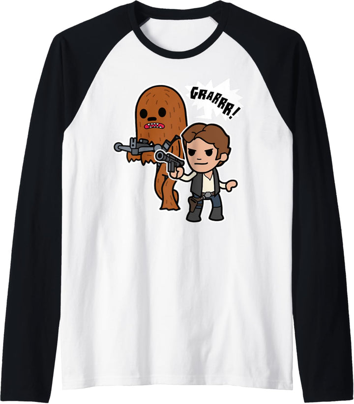 Star Wars Han Solo & Chewbacca Cartoon Roar Raglan