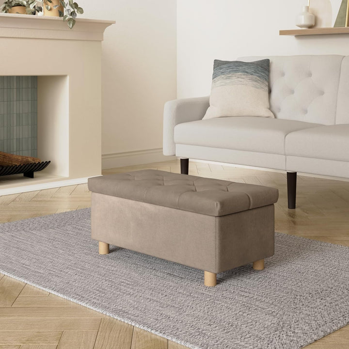 Sitzbank Sitzhocker Sitztruhe mit Stauraum Aufbewahrungsbox (Beige), Beige