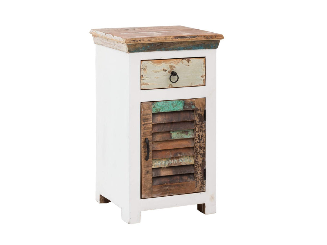 Woodkings® Bad Unterschrank Perth recyceltes Holz bunt rustikal Echtholz weiss massiv Badmöbel Badez