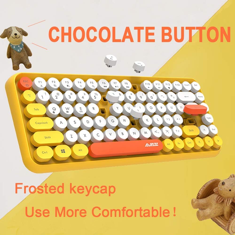 Hoopond Kabellose Bluetooth-Tastatur, Niedliche Mini-Kompakttastatur mit 84 Tasten, 2,4 GHz kabellos