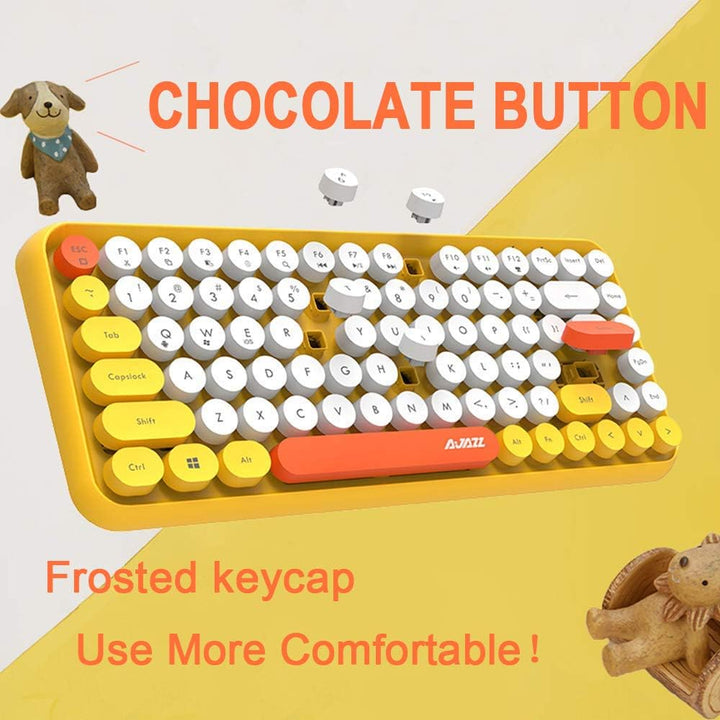 Hoopond Kabellose Bluetooth-Tastatur, Niedliche Mini-Kompakttastatur mit 84 Tasten, 2,4 GHz kabellos