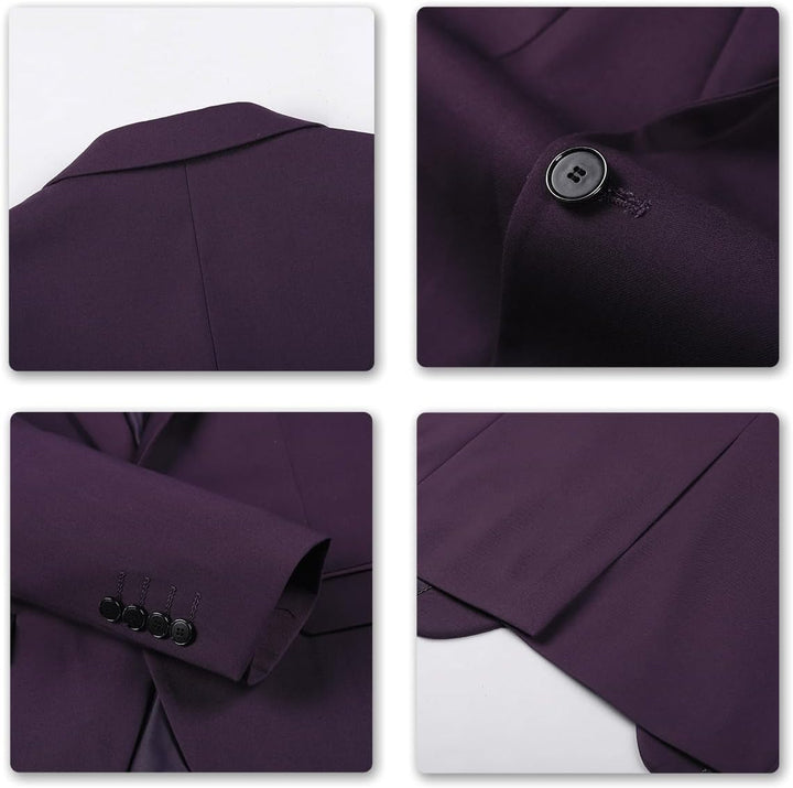 Allthemen Anzug Herren Slim Fit 3 Teilig Anzüge Modern Herrenanzug 3-Teilig Sakko Hose Weste für Bus