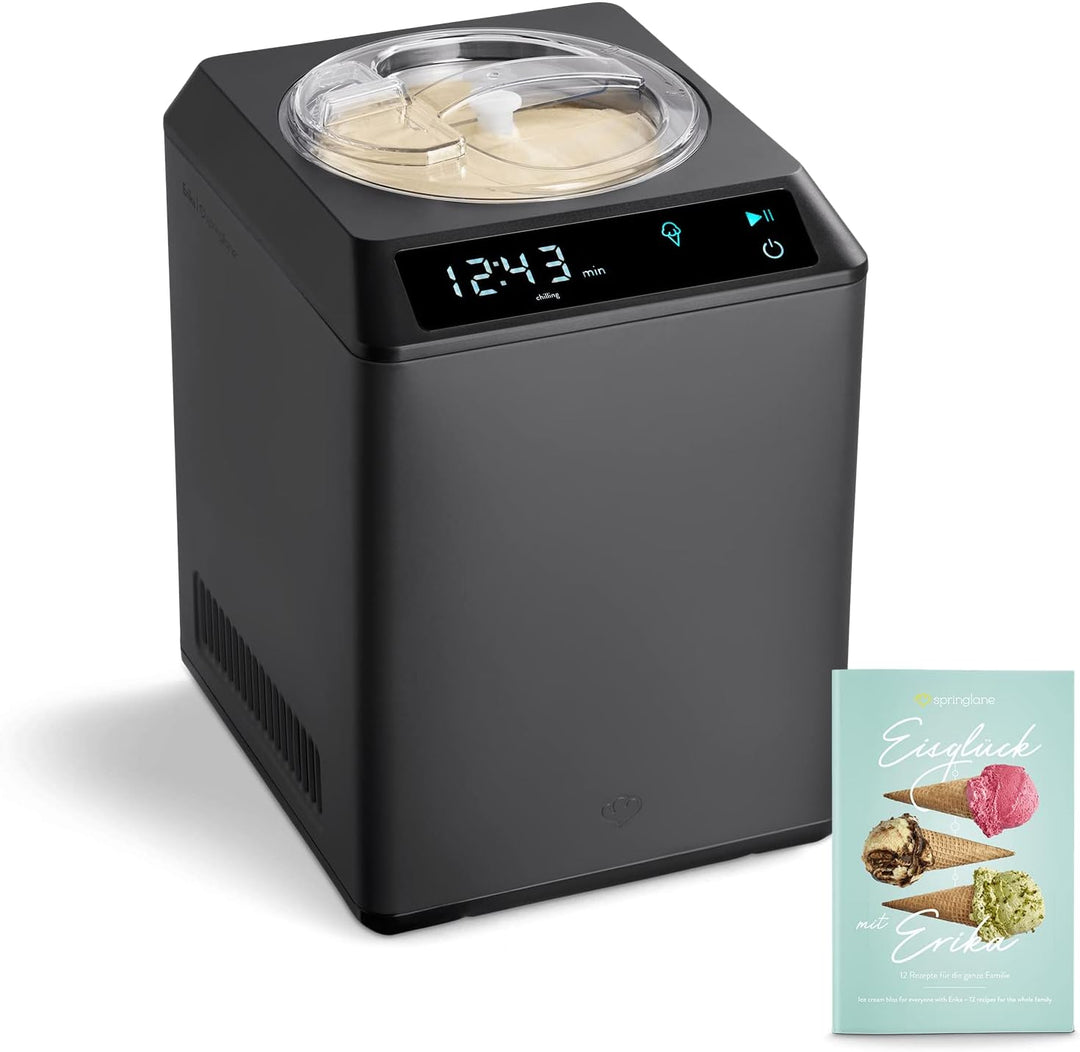 SPRINGLANE Eismaschine & Joghurtbereiter Erika 2,5 L mit selbstkühlendem Kompressor 250 W, Eiscremem