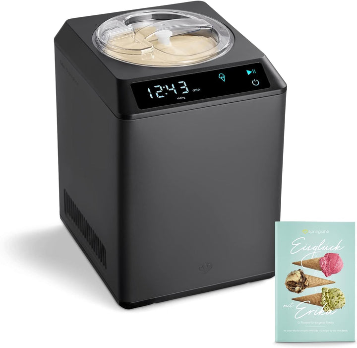 SPRINGLANE Eismaschine & Joghurtbereiter Erika 2,5 L mit selbstkühlendem Kompressor 250 W, Eiscremem