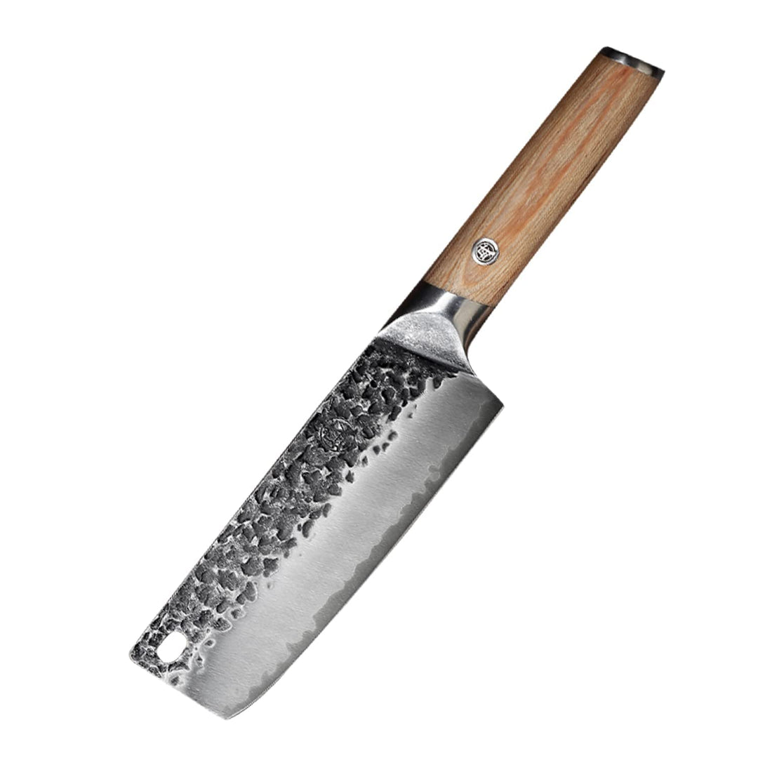 MITSUMOTO SAKARI 17 cm Handgeschmiedetes Küchenmesser, Professionelles Japanisches Nakiri Kochmesser