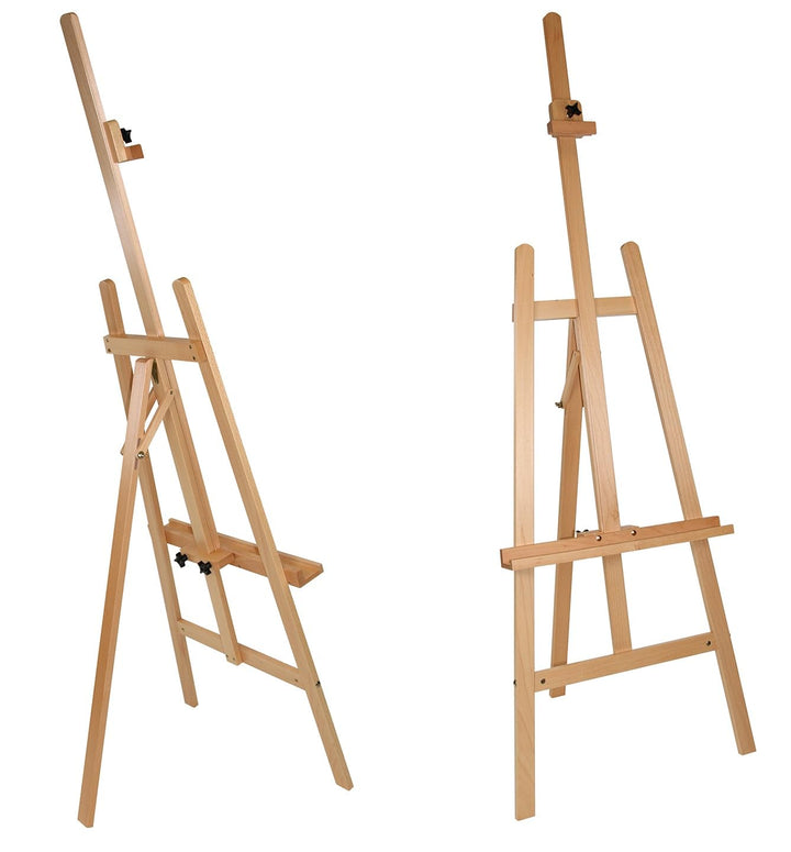 Paintersisters Staffelei PORTO 57x193 Buchenholz mit Malauflage Leinwände bis 106cm, Studio-Staffele