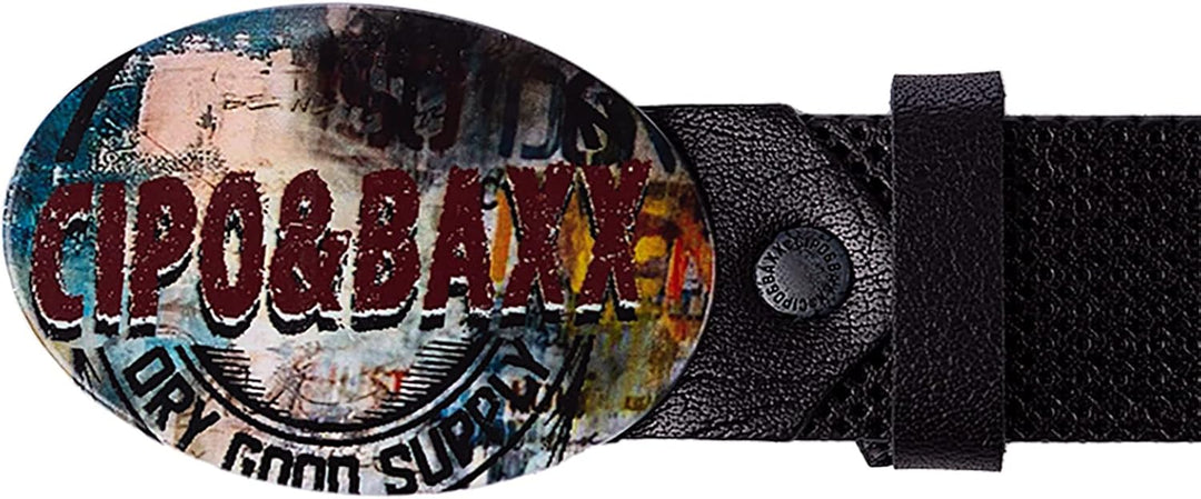 Cipo & Baxx Herren Gürtel Cooles Stylisches Modernes Design 90 Schwarz - 20, 90 Schwarz - 20