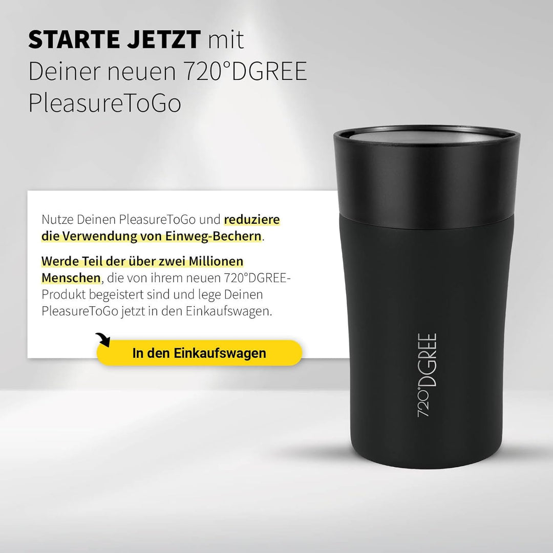 720°DGREE Thermobecher 210ml “PleasureToGo 2.0” - 3 Grössen, 3h Heiss, 6h Kalt, Auslaufsicher, BPA-F