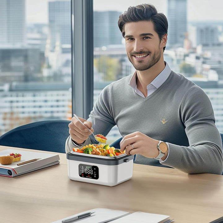 1L Elektrische Lunchbox, Beheizbare Lunchbox, Elektrische Lunchbox mit Akku, Isoliert & Selbstaufhei