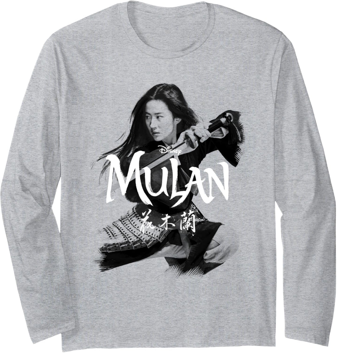 Disney Mulan Live Action Mulan Action Pose Logo Langarmshirt