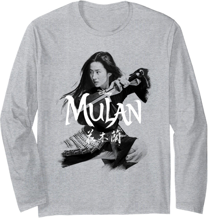 Disney Mulan Live Action Mulan Action Pose Logo Langarmshirt
