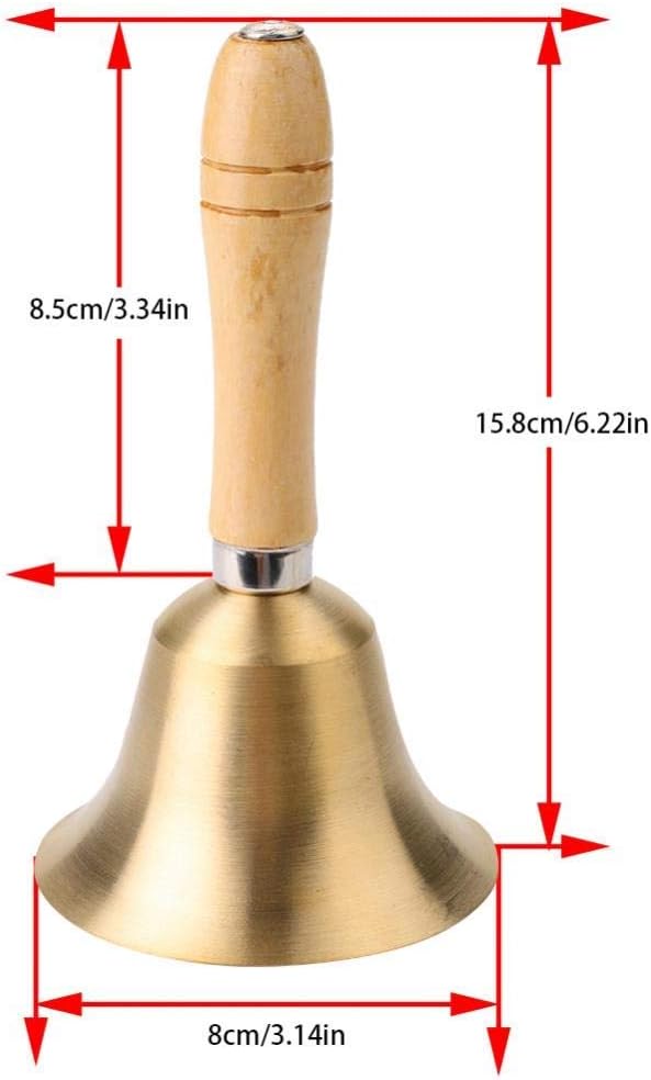 Handglocke, lauter und klarer Klang, klassisches Design, Holzgriff, Spielzeug für Kindergarten, Vors