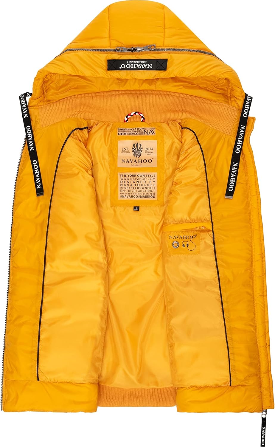 Navahoo Damen Steppweste leichte Outdoor-Weste Übergangsjacke mit Kapuze Kassidy XS-3XL XS Gelb, XS