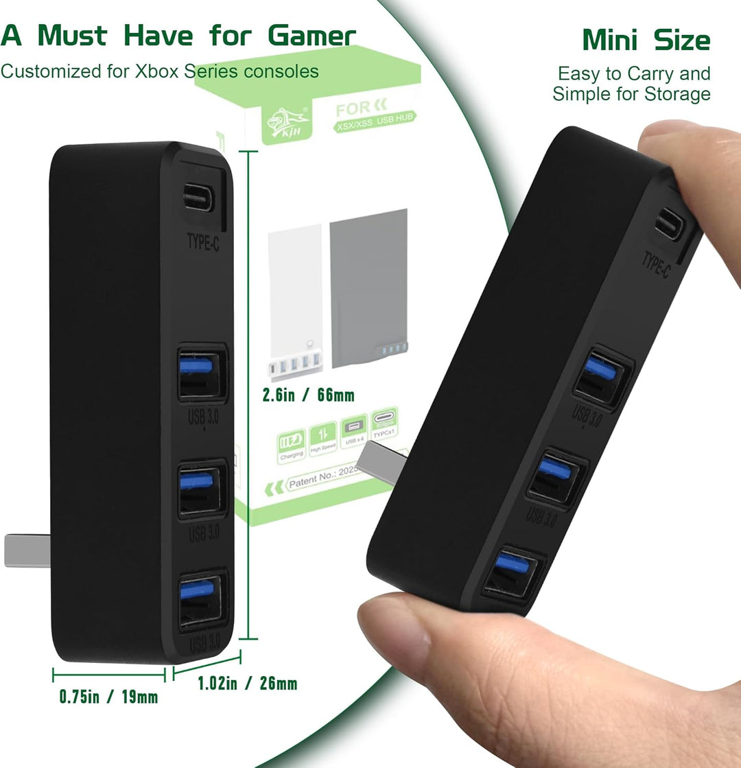 3.0 USB-Hub für Xbox Series X & S, Joso 4-Port-USB-Erweiterung mit Typ-C, kompatibel mit Xbox Series