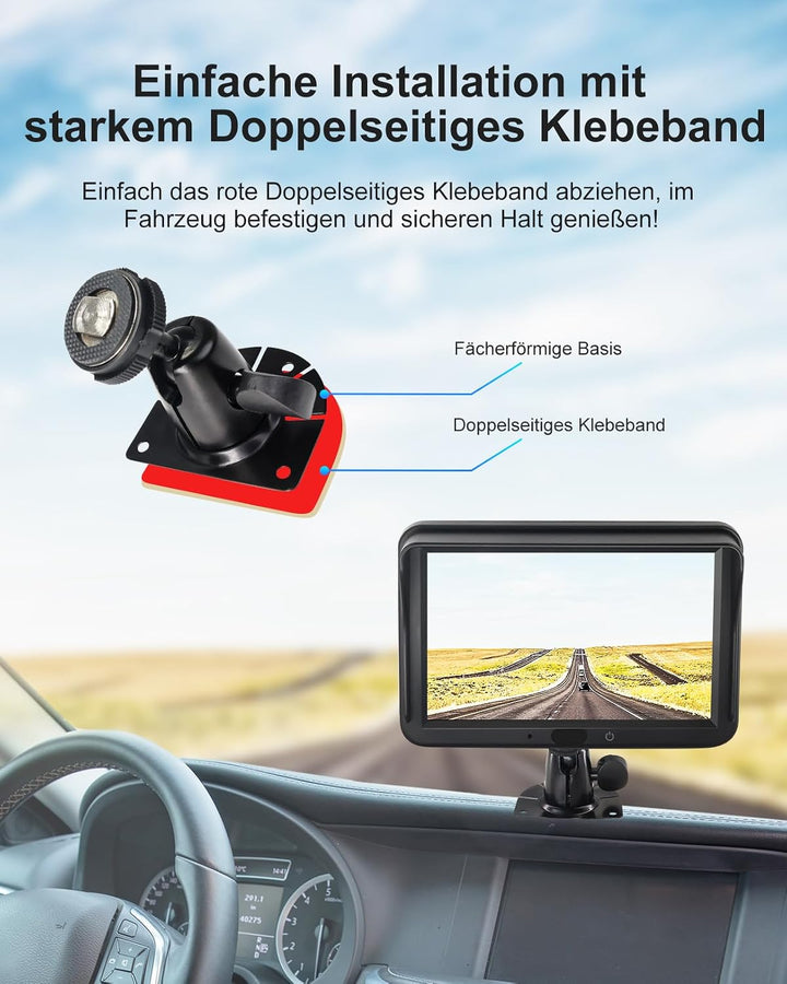 Fächerförmige Halterung für Rückfahrkamera-Monitor – Universelle, bohrfreie Halterung für Auto, LKW,