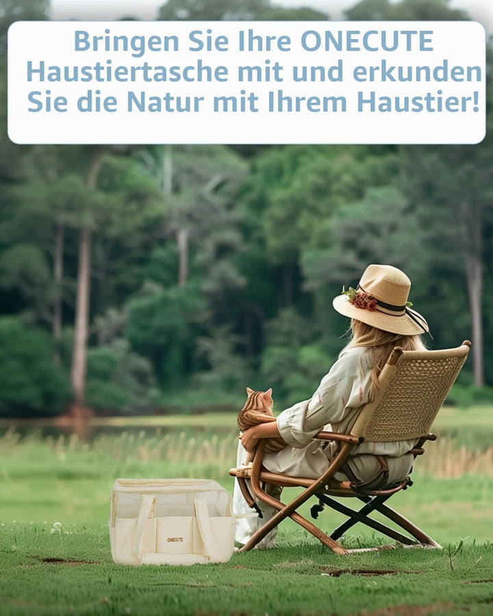 Hundetasche für Kleine Hunde, Katzen &amp; Kaninchen – Klappbare Tragetasche mit Sicherheitsverschluss,