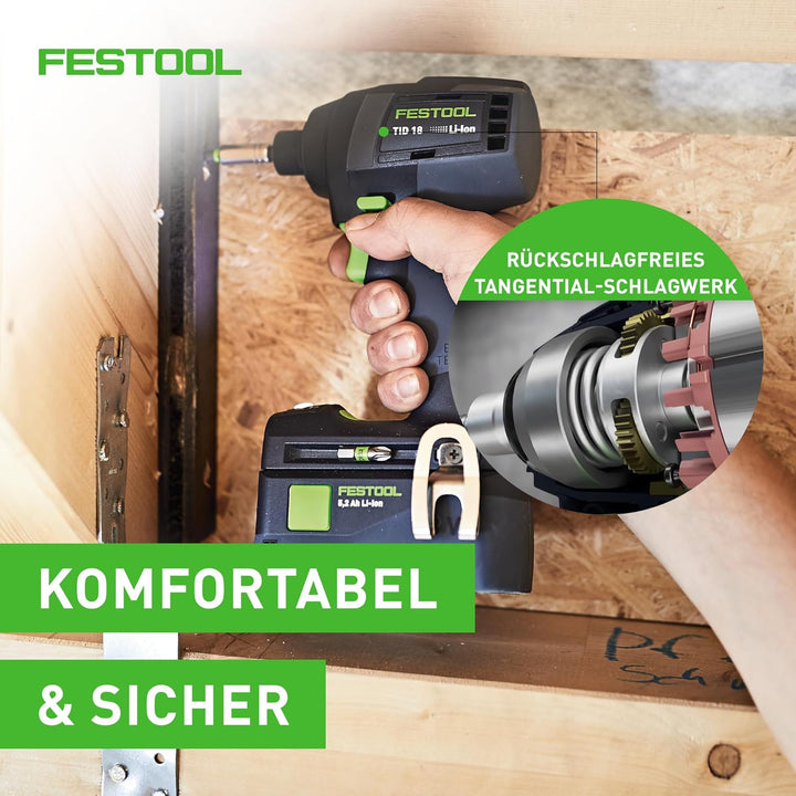 Festool – Schrauber- & Bohrer-Set TID 18 5,0/4,0-Set TPC 18/4 inkl. TID 18 + TPC 18/4 + Akkupacks +
