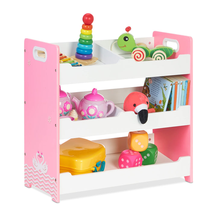 Relaxdays Kinderregal, HBT: 60 x 62,5 x 30 cm, 5 Fächer, MDF, Aufbewahrungsregal Kinderzimmer, Spiel