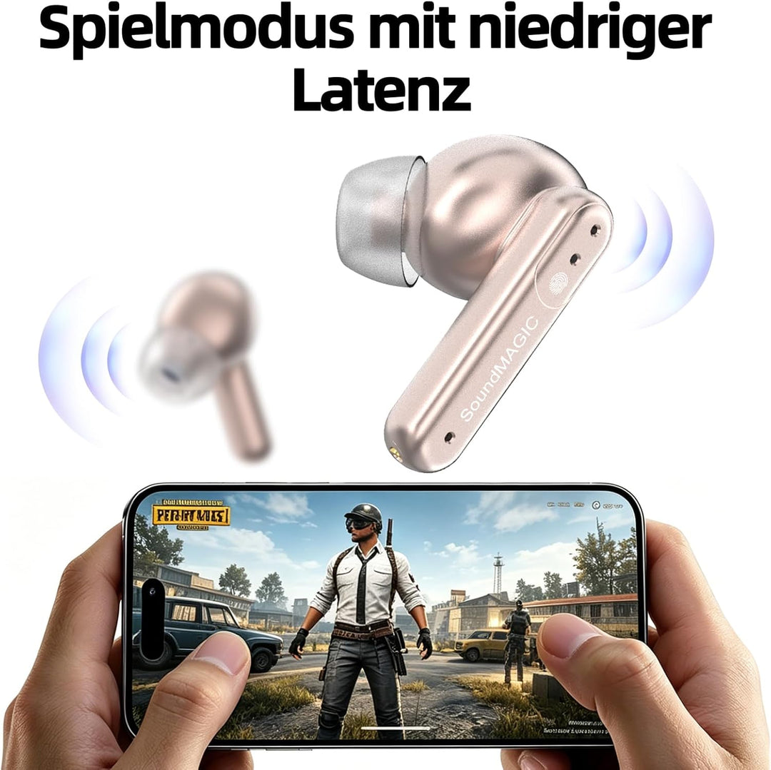 SoundMAGIC T80BT Kabellose ANC-Kopfhörer mit Hi-Res Audio, Hybrid Active Noise Cancelling, ENC für k