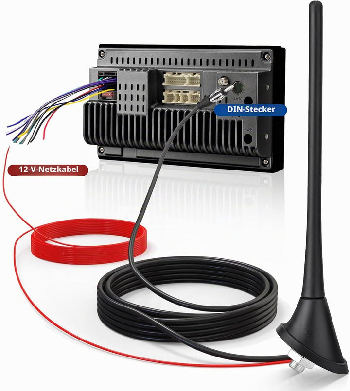 Eightwood Auto antenne Dach Aktive Antenne Auto mit Verstärker fm am Autoradio antenne kurz + 5M Kab
