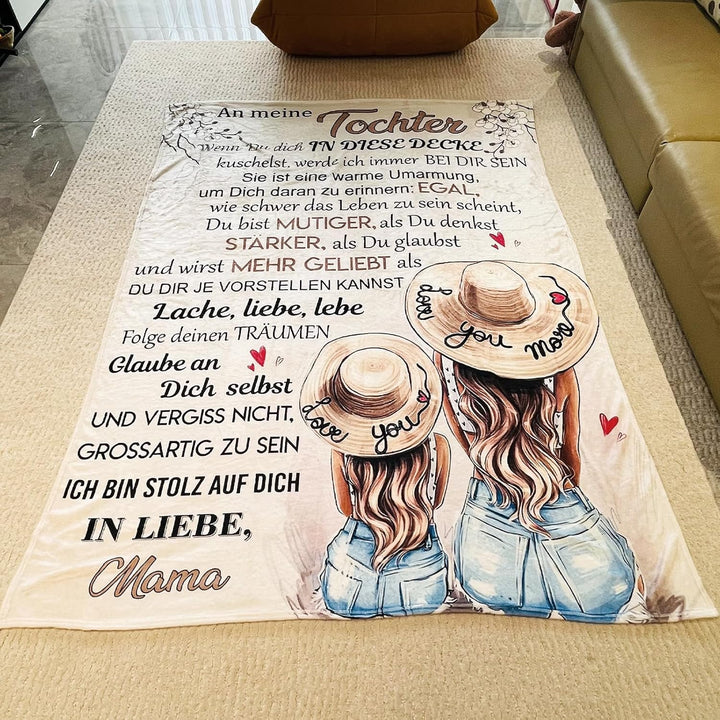Kuscheldecke für Brief an Meine Tochter, Positive Ermutigung von Mutter zu Tochter, Super weiche Fla