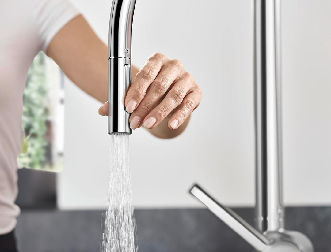 hansgrohe Küchenarmatur Talis M54 (Wasserhahn Küche, 360° schwenkbar, ausziehbare Brause mit 2 Strah