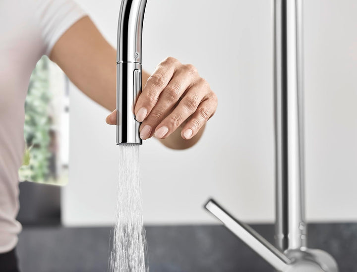 hansgrohe Küchenarmatur Talis M54 (Wasserhahn Küche, 360° schwenkbar, ausziehbare Brause mit 2 Strah