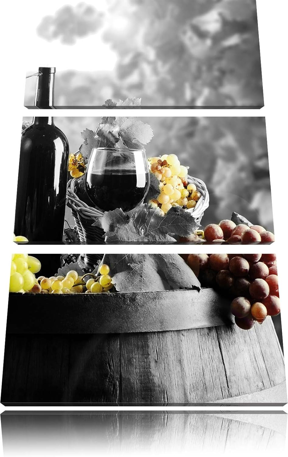 Pixxprint gemischte Auslese an Weintrauben als Leinwandbild/Grösse: 3 Teilig (120x80) cm/Wandbild/Ku