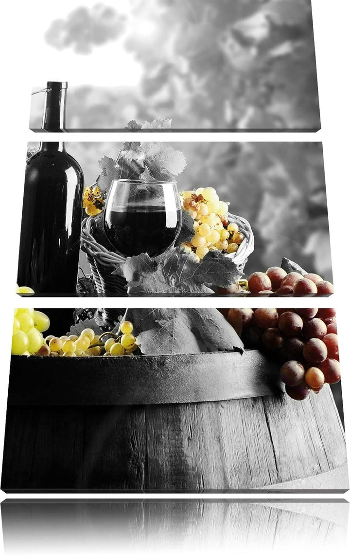 Pixxprint gemischte Auslese an Weintrauben als Leinwandbild/Grösse: 3 Teilig (120x80) cm/Wandbild/Ku