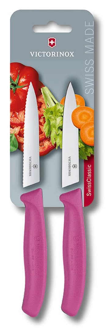 Victorinox Swiss Classic, Tomaten- und Gemüsemesser-Set, 2teilig, Extra Scharfe Klinge, Kunststoffgr