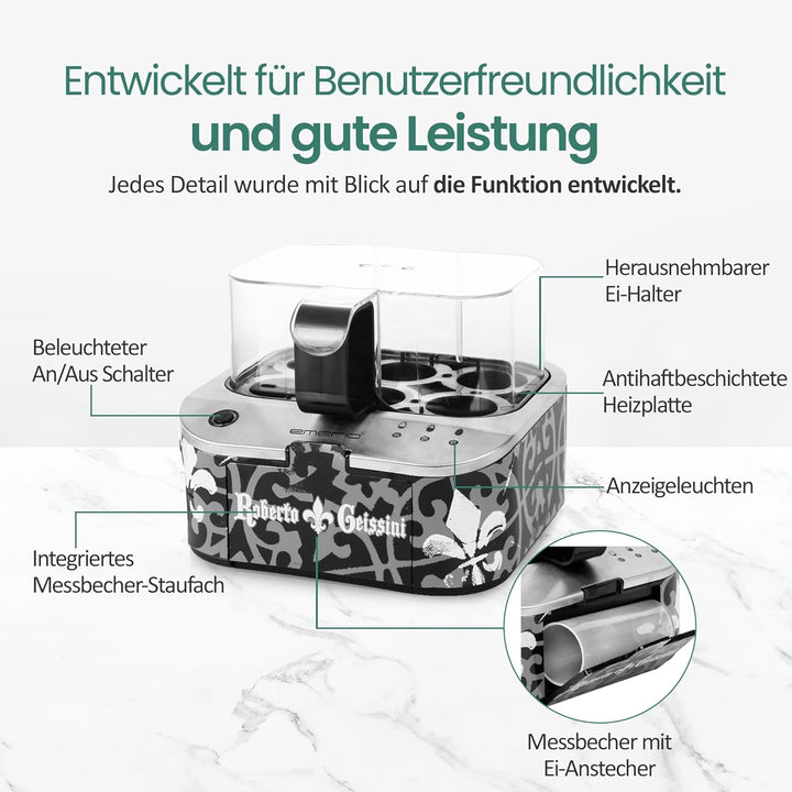 ROBERTO GEISSINI | einzigartiger Eierkocher mit der Stimme von CARMEN GEISS | Limited Edition by EME