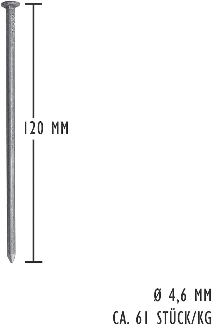 siwitec Drahtstifte blank, 5 kg, 4,2 x 120 mm, Bau- und Tischlerstifte, universell einsetzbare Draht