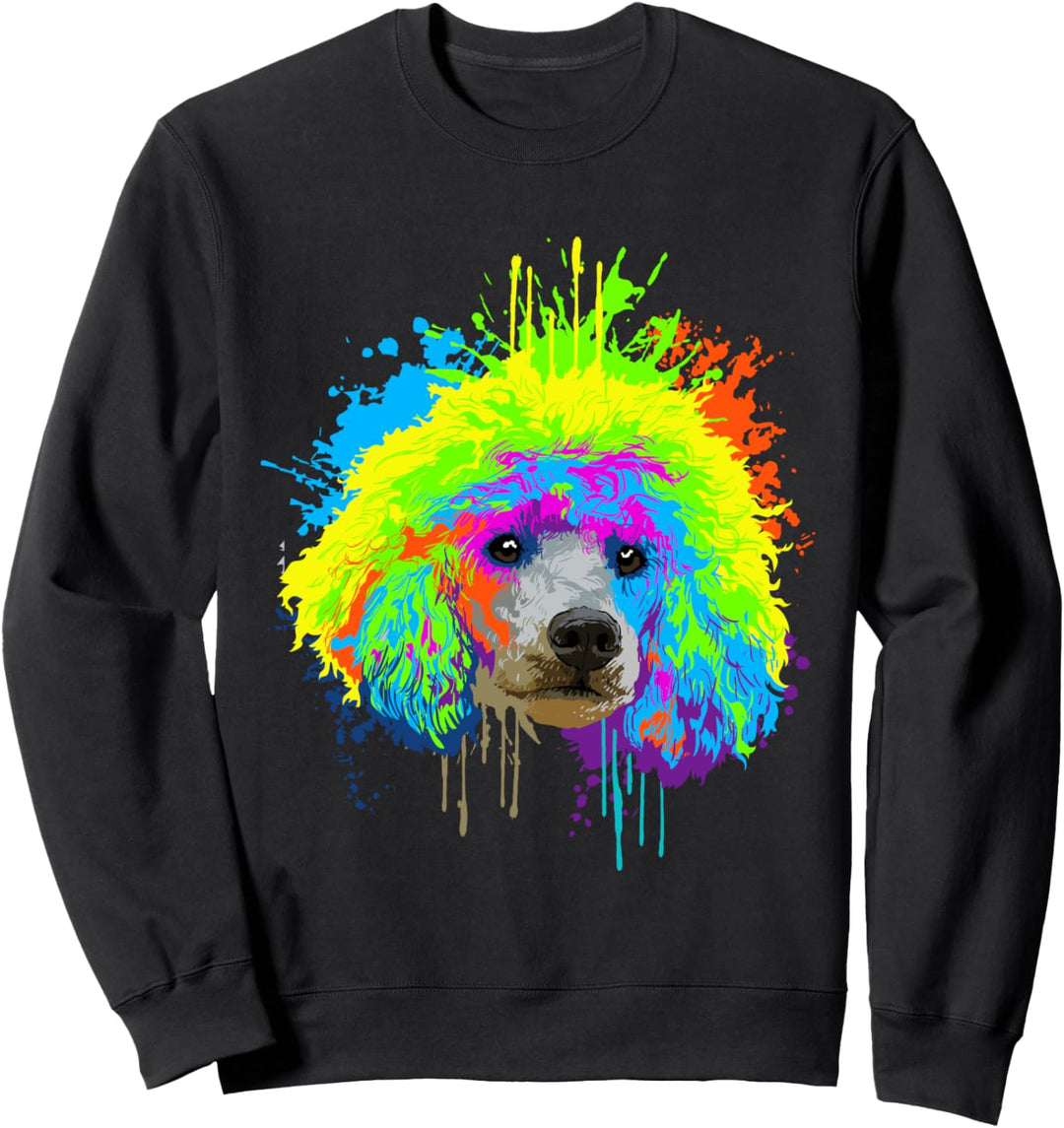 Splash Art Pudel Hundehalter Geschenkidee Hunde Sweatshirt