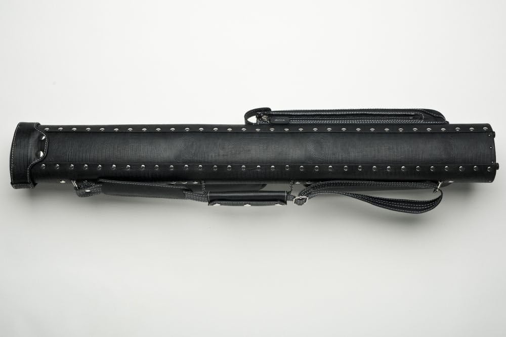 CUEL Billard-Köcher „Hustler Black“ 2/2 für Pool-Billard-Queues, schwarz, aus feinem Kunstleder, mit