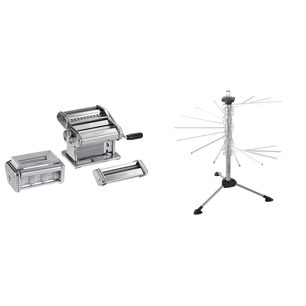 Marcato Pasta Set mit zwei Nudelwalzen (Ravioli, Spaghetti), GS-PASTASET & TP-NEU Tacapasta Platzspa