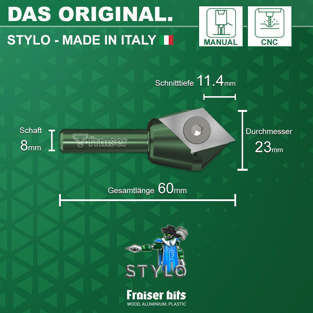 Fraiser STYLO Multifunktionsfräser zum Vorritzen mit auswechselbarem Fräseinsatz Hartmetall beschich