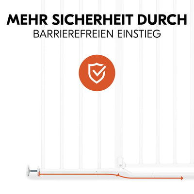 Hauck Treppenschutzgitter Türschutzgitter Clear Step 2 inkl. 21 cm Verlängerung für Breiten 96-101 c