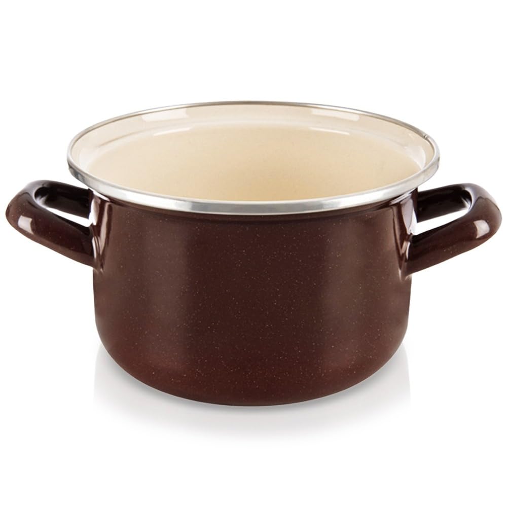 orion group Emaille Kochtopf 1,4 l Ø 16 cm Praktischer Kochtopf mit | ergonomischen Griffen Für alle