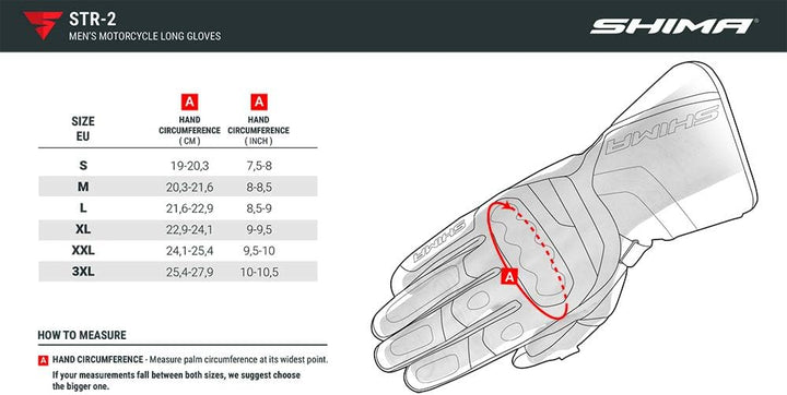 SHIMA STR-2 Motorradhandschuhe Herren - Touchscreen, Sommer, Sport Leder Handschuhe mit Carbon Knöch