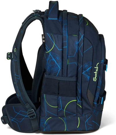 satch Pack Schulrucksack Set 2tlg. mit Schlamperbox Blue Tech, Blue Tech