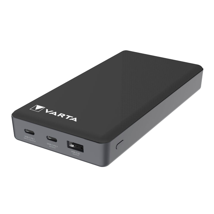 VARTA Power Bank 20000mAh, Powerbank Power on Demand mit 4 Anschlüssen (1x Micro USB, 2x USB A, 1x U