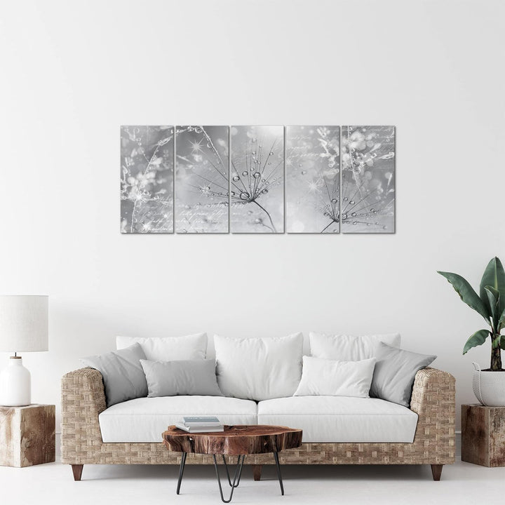 Runa Art Bild Pusteblume Wandbilder auf Vlies Leinwand 5 Teilig Wanddekoration Wohnzimmer Schlafzimm