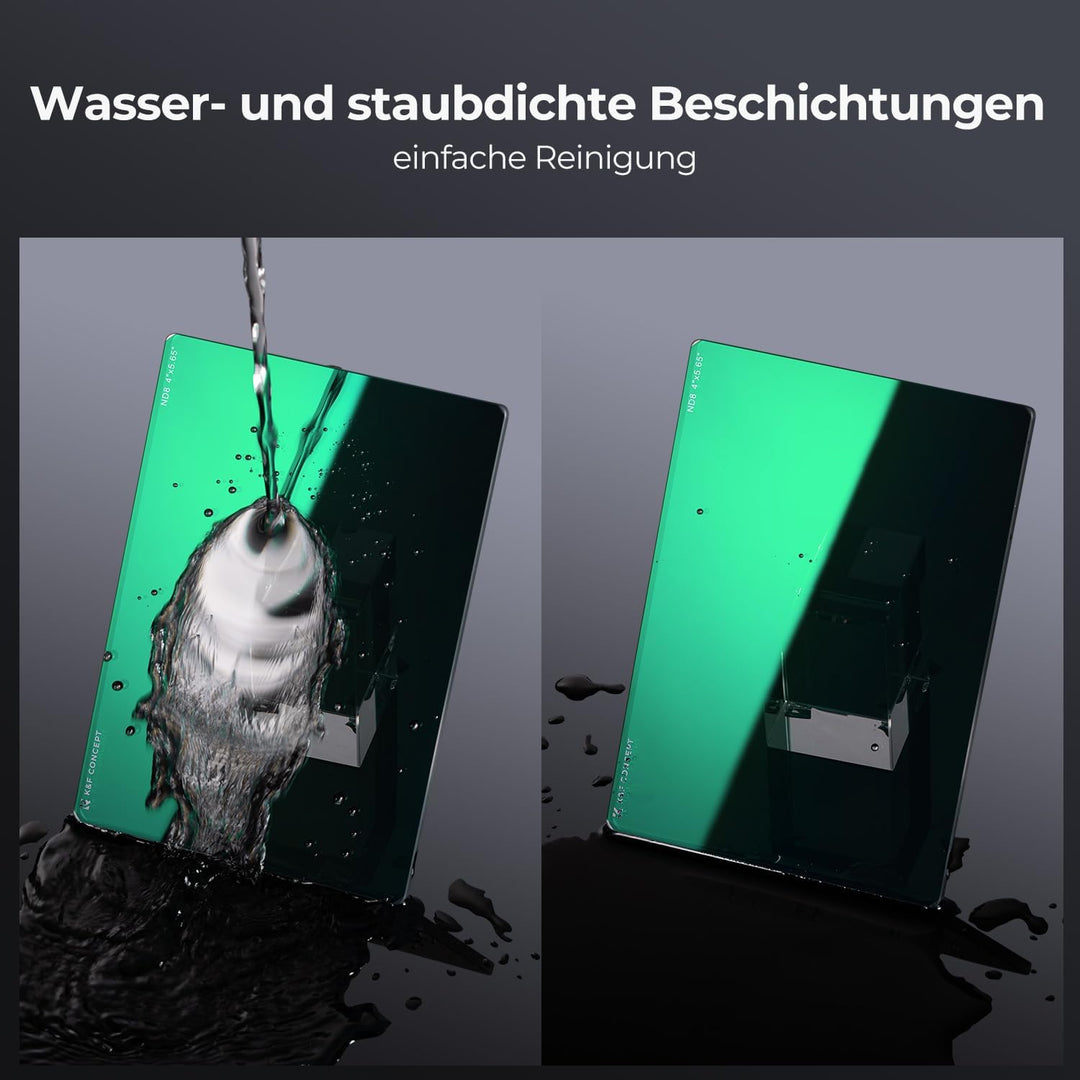 K&F Concept 4 x 5,65" ND8 Filter(3 Blendenstufen),Dicke 4mm Rechteckfilter quadratischer Graufilter