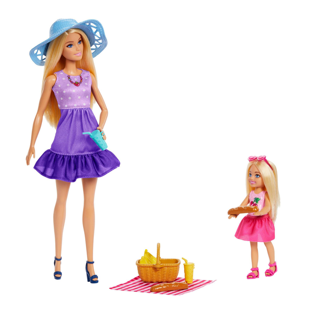 Barbie Family &amp; Friends Spielset aus Puppen und Accessoires, Spielset mit Picknick-Thema, Mode, klei